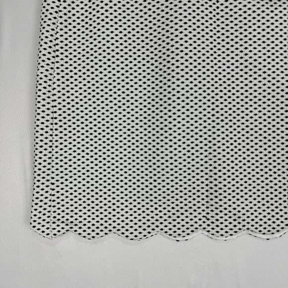 LOFT Womens Black & White Polka Dot Scalloped Hem Skirt Career Size 6 - Picture 5 of 13